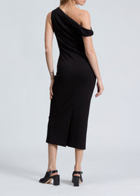 Robe longue asymétrique Irina - Noir