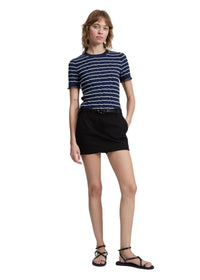 Jupe-short en ponte Irina - Noir