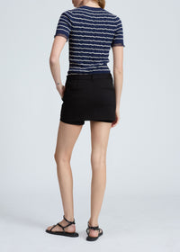 Jupe-short en ponte Irina - Noir