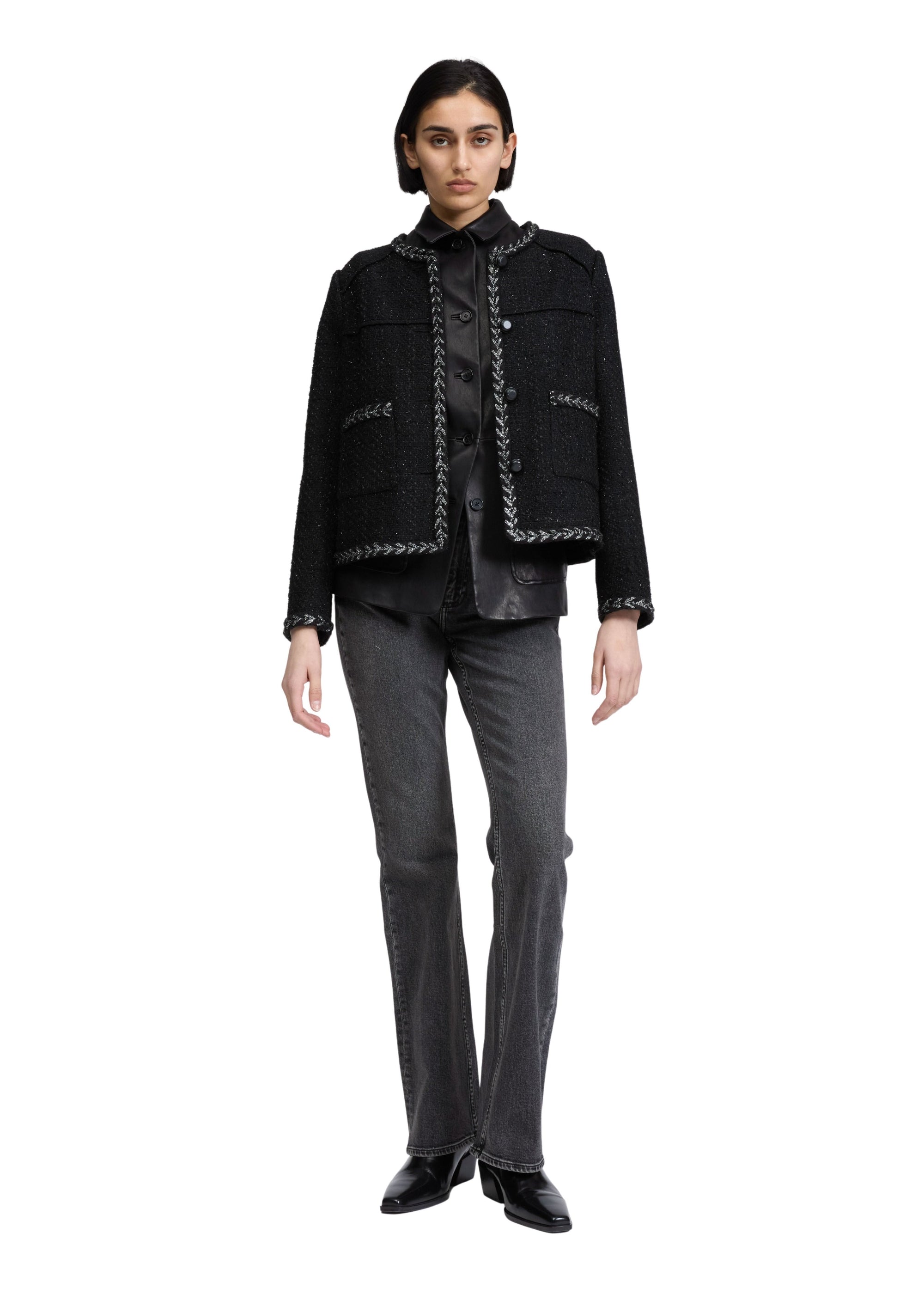 Veste en tweed Mirabelle - Noir