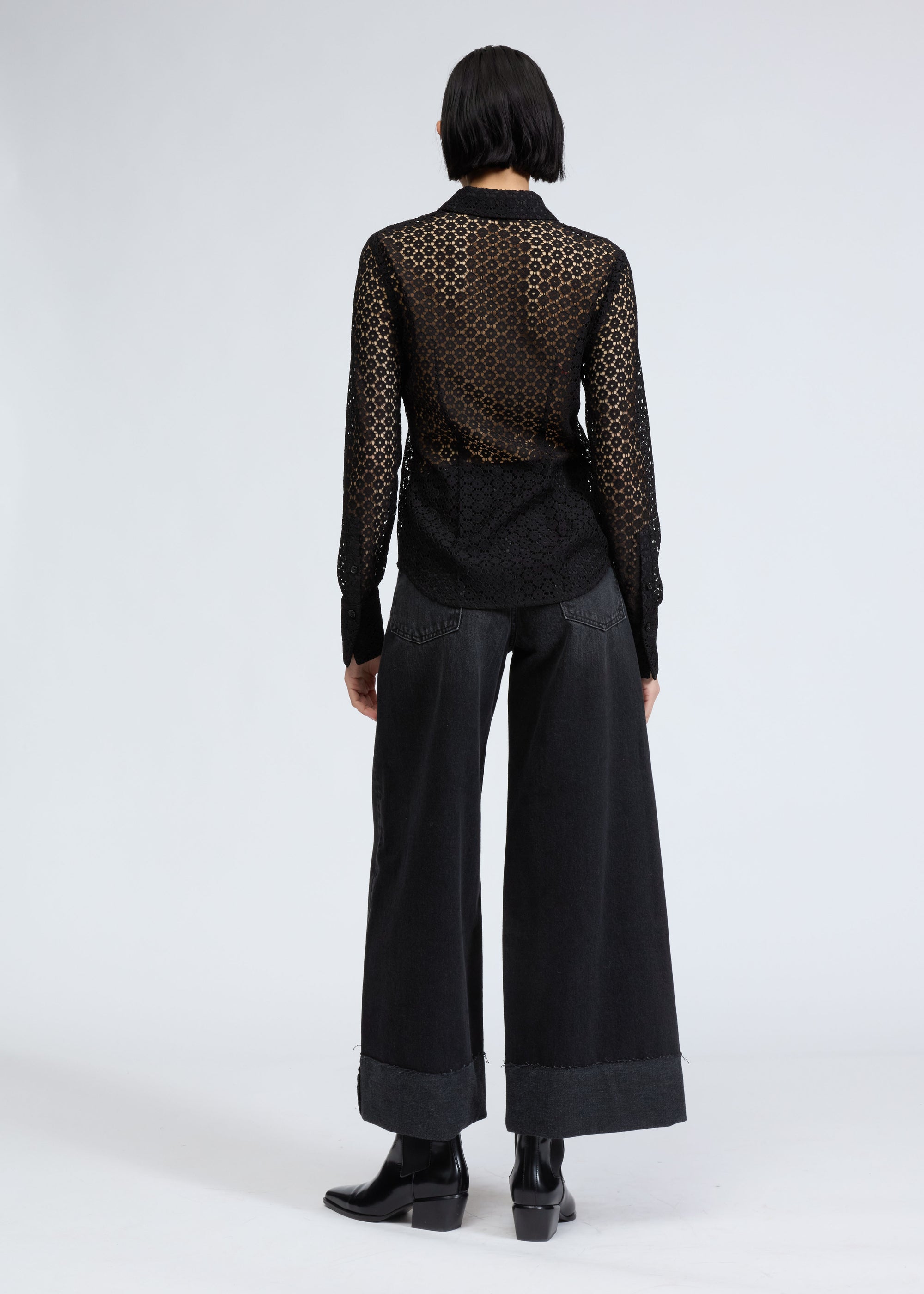 Chemise en dentelle Yvette - Noir