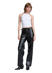 Pantalon Shea en simili cuir métallisé - Noir