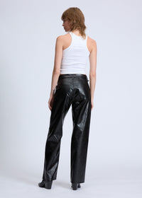 Pantalon Shea en simili cuir métallisé - Noir