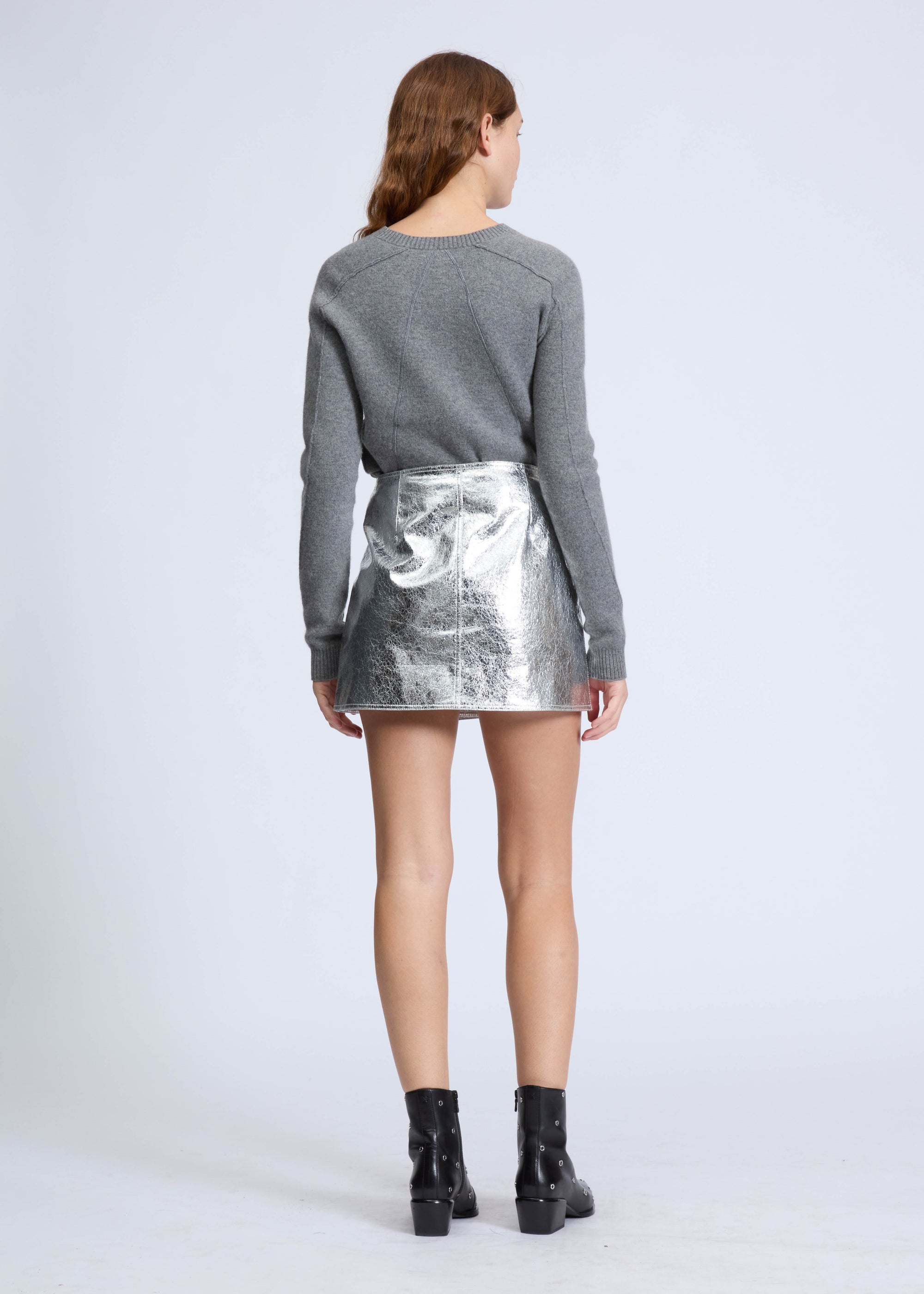 Jupe Kyla en simili cuir métallisé - Silver