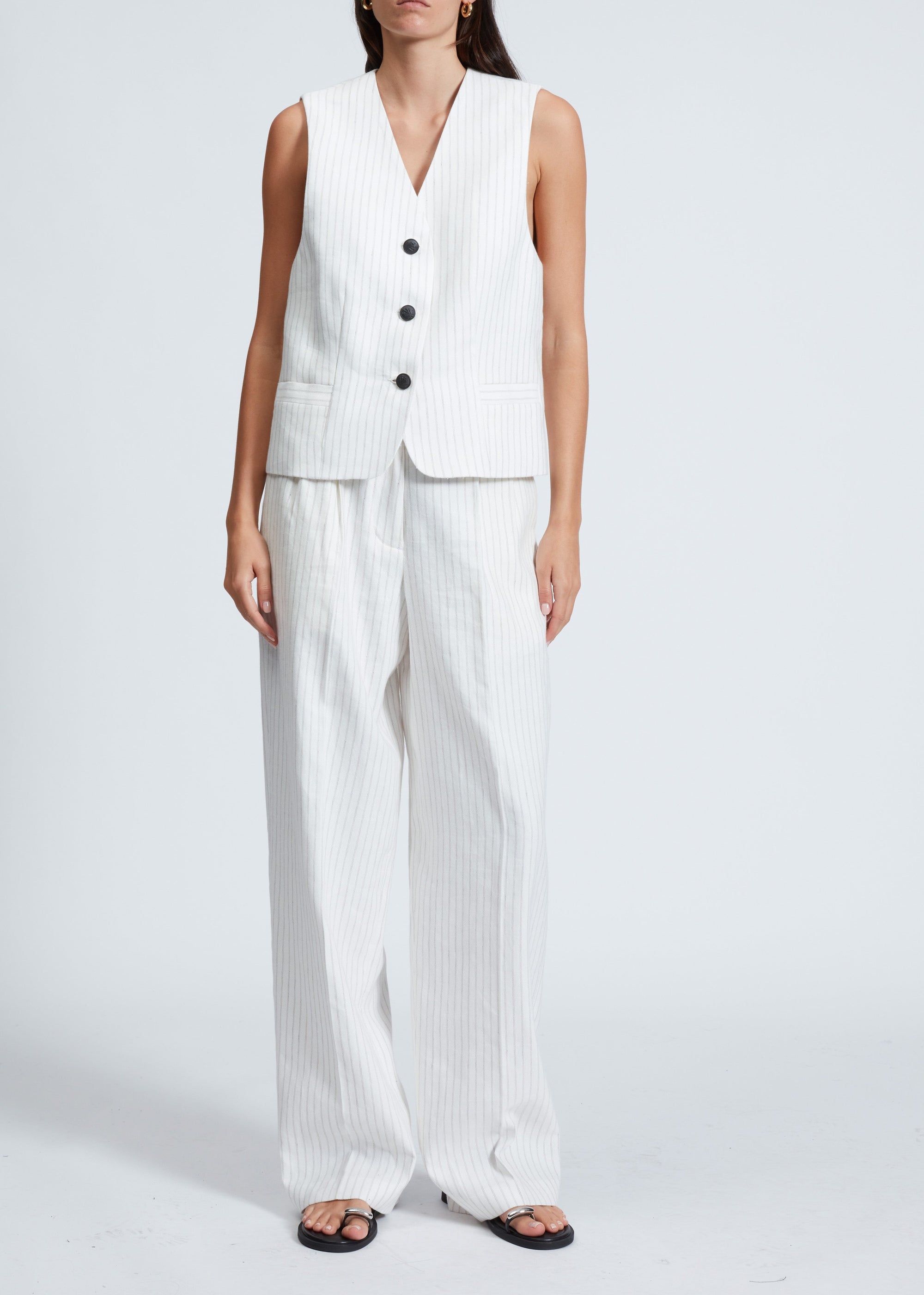 Gilet en lin Erin - Whtstripe