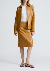 Jupe en simili cuir Jordie - Camel