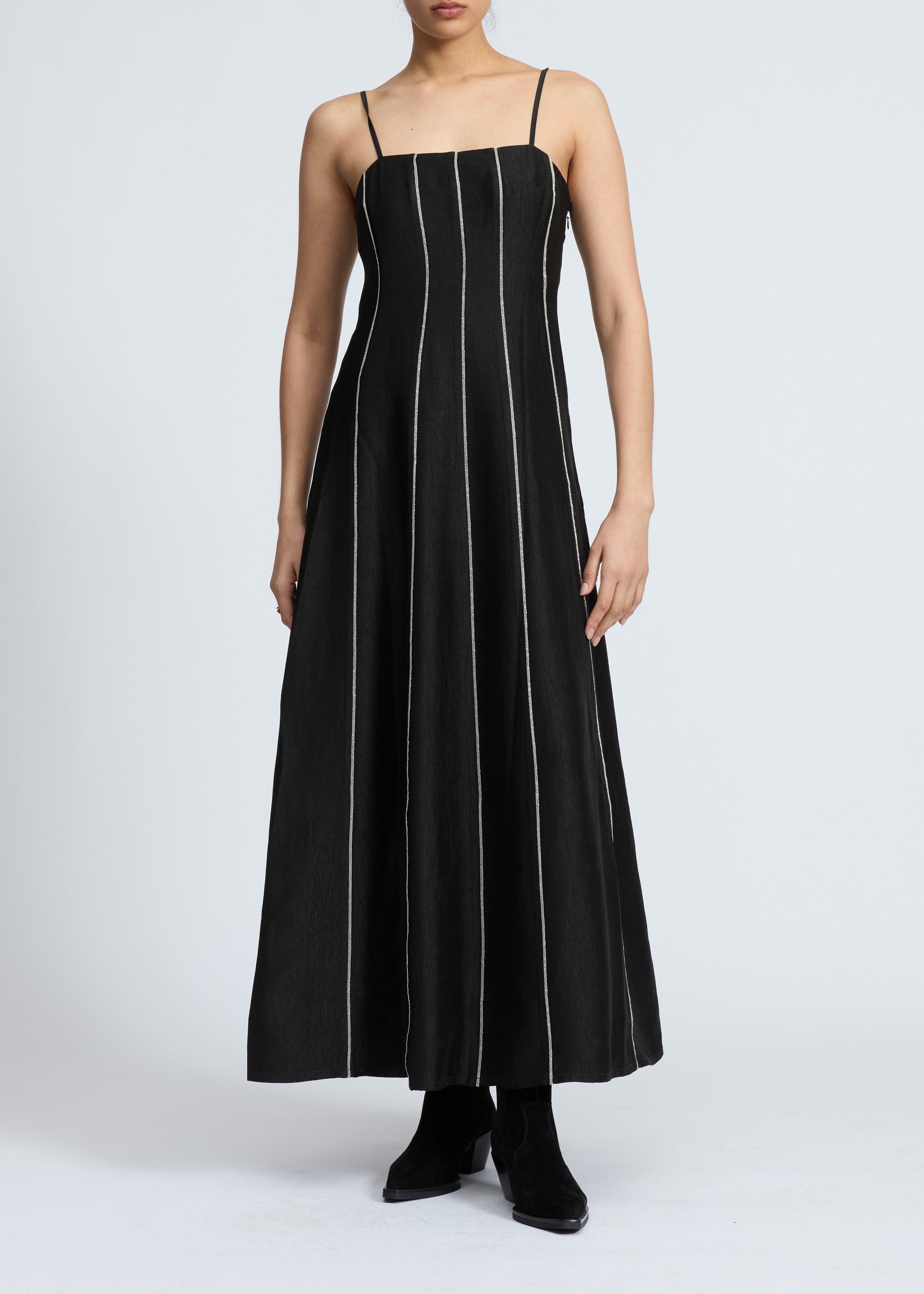 Robe Kennedy ornée - Noir