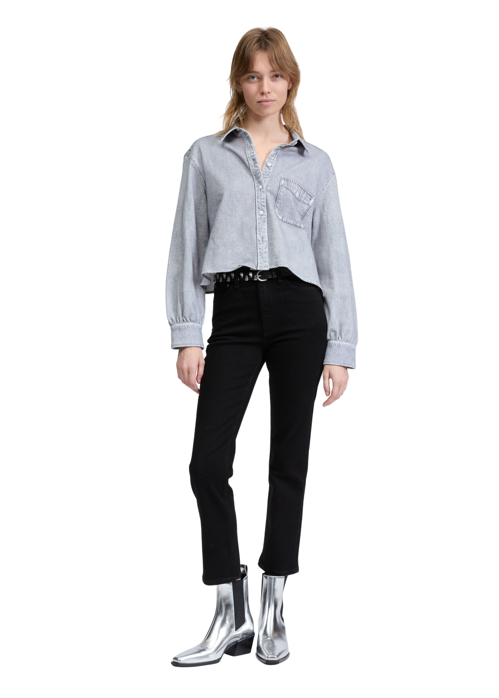 Flexi Wren : pantalon slim taille haute à la cheville - Noir