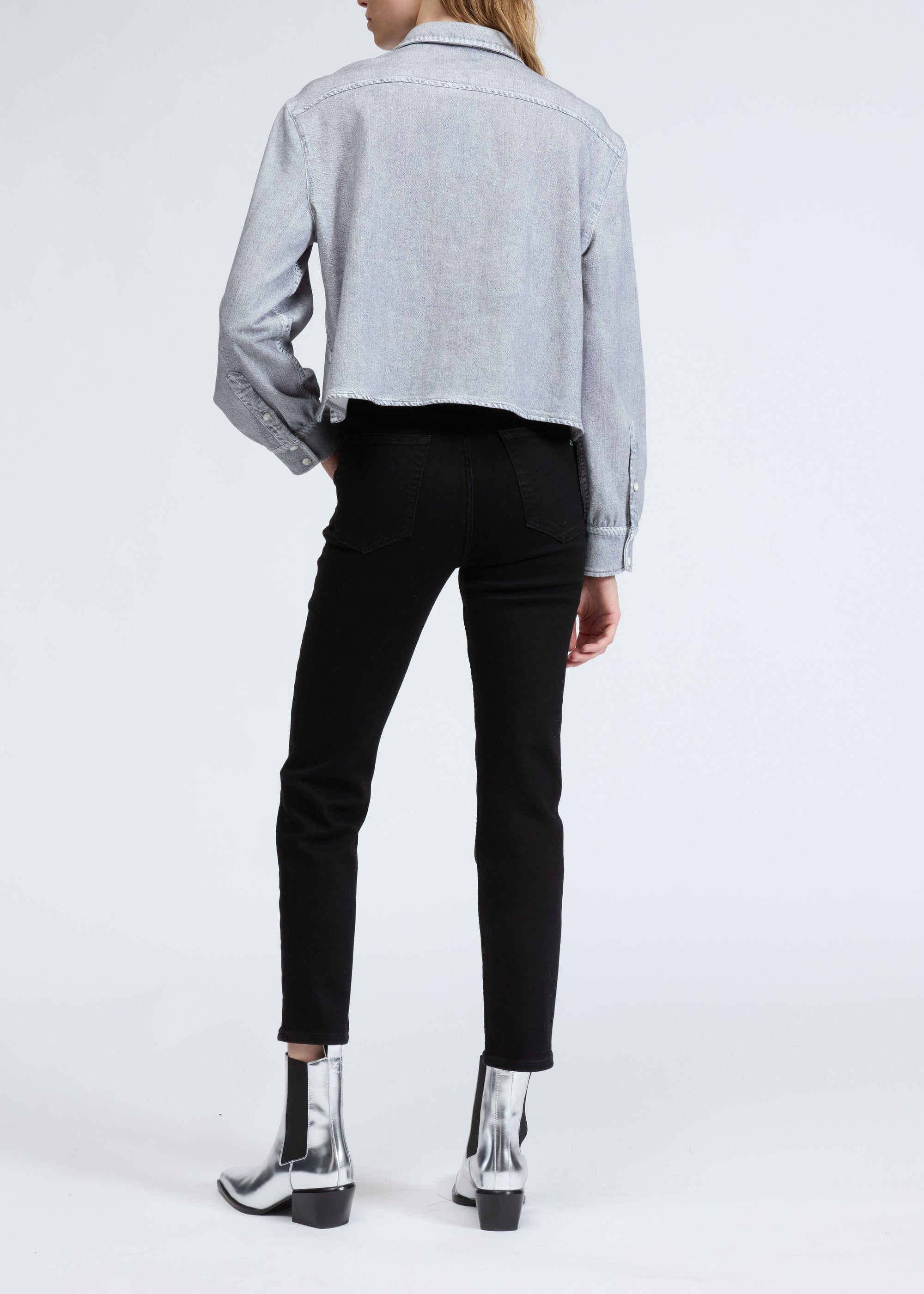 Flexi Wren : pantalon slim taille haute à la cheville - Noir