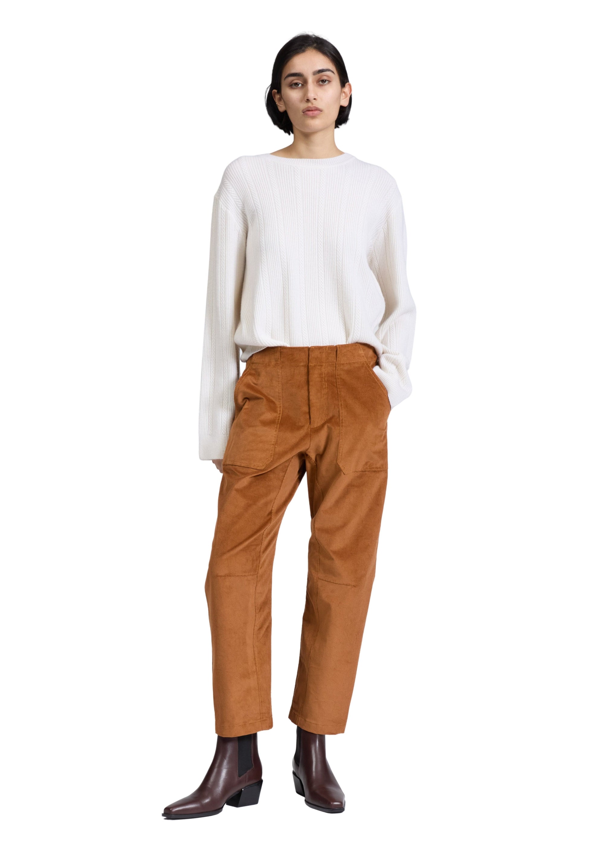 Pantalon en velours côtelé Leyton - Chestnut