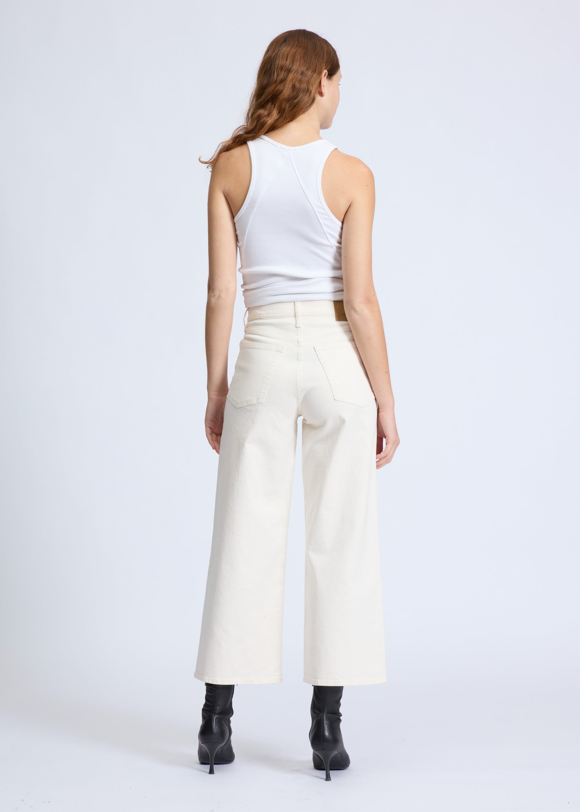 Pantalon taille haute Andi en denim - Ecrupearl