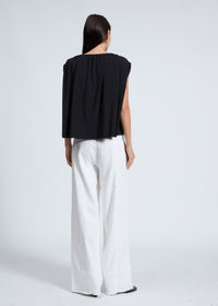 Pantalon palazzo court ultra-léger Arianna - Blanc