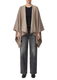 Joni reversible wool poncho - Taupe