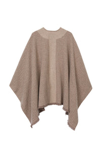 Joni reversible wool poncho - Taupe