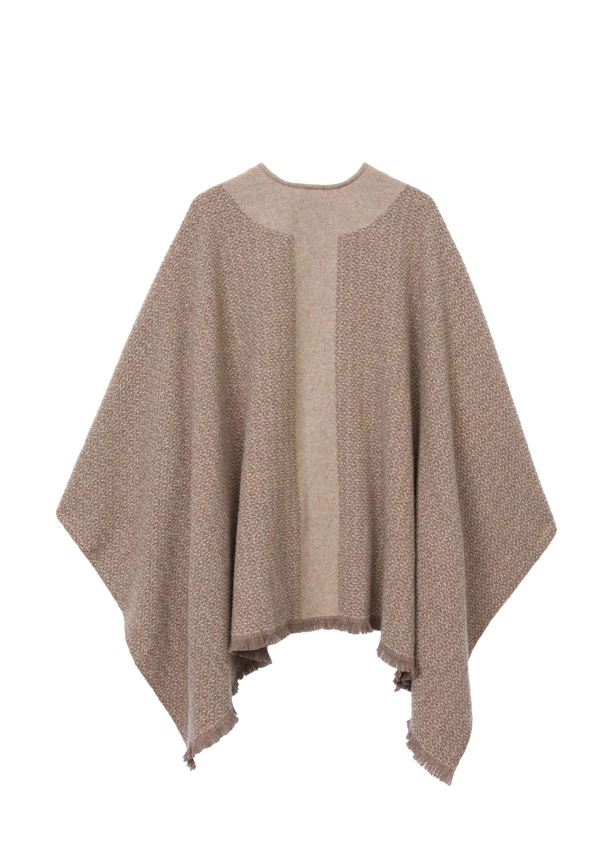 Joni reversible wool poncho - Taupe