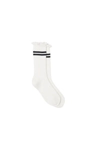 Chaussettes hautes côtelées - Farine