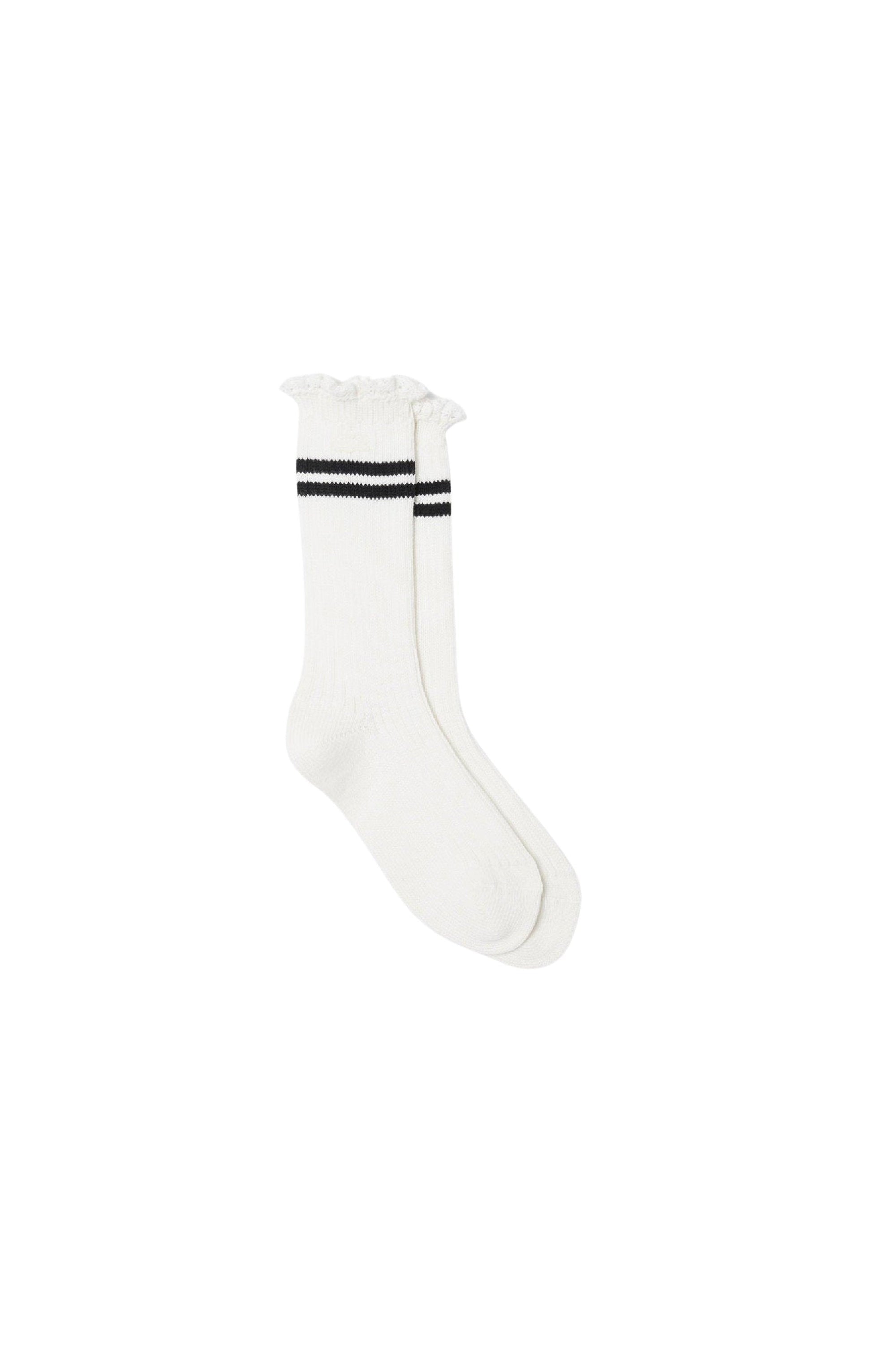 Chaussettes hautes côtelées - Farine