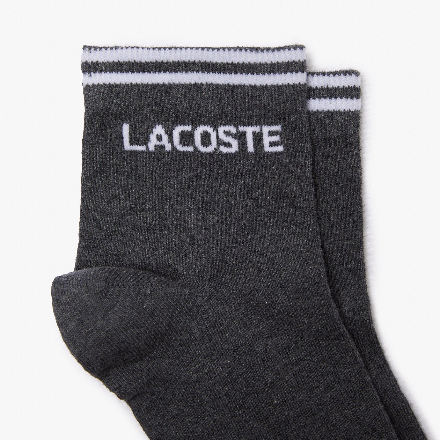 Lot de 2 paires de chaussettes basses - Bitume Chiné & Blanc
