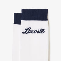 Chaussettes hautes Golf brodées - Blanc & Marine
