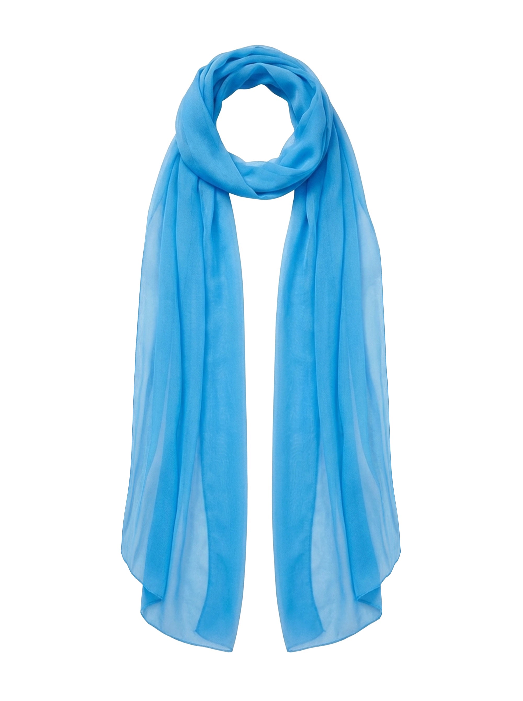 Foulard long en soie - Azure Blue