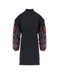 Rafaela dress with embroidered details - Black