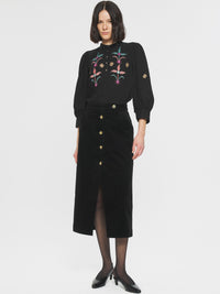 Blouse brodée Rafi - Black