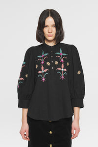 Blouse brodée Rafi - Black