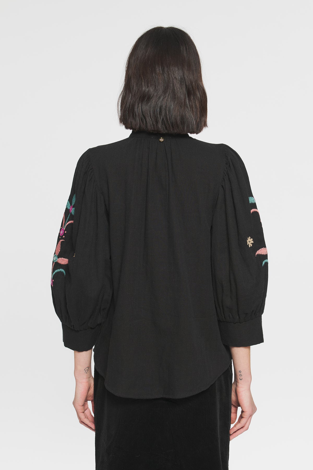 Blouse brodée Rafi - Black
