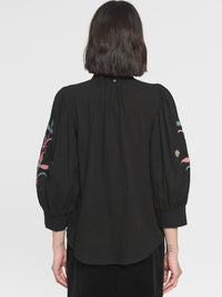 Blouse brodée Rafi - Black