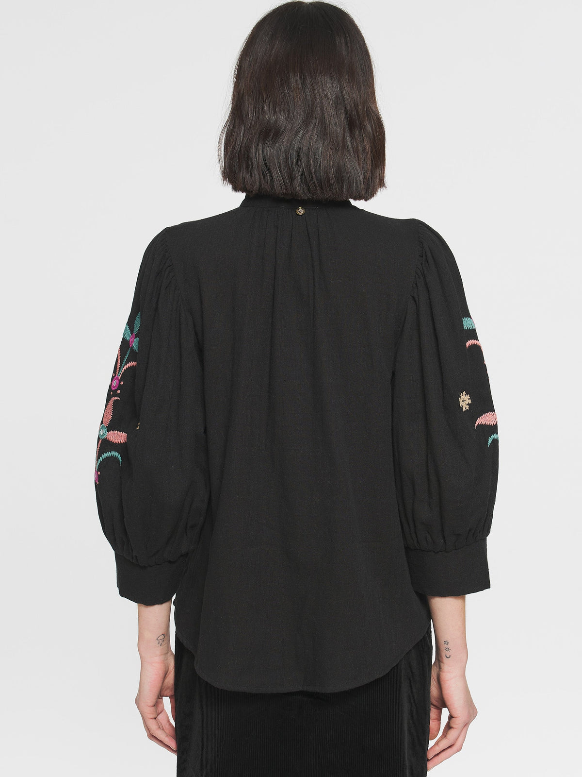 Blouse brodée Rafi - Black