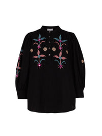 Blouse brodée Rafi - Black