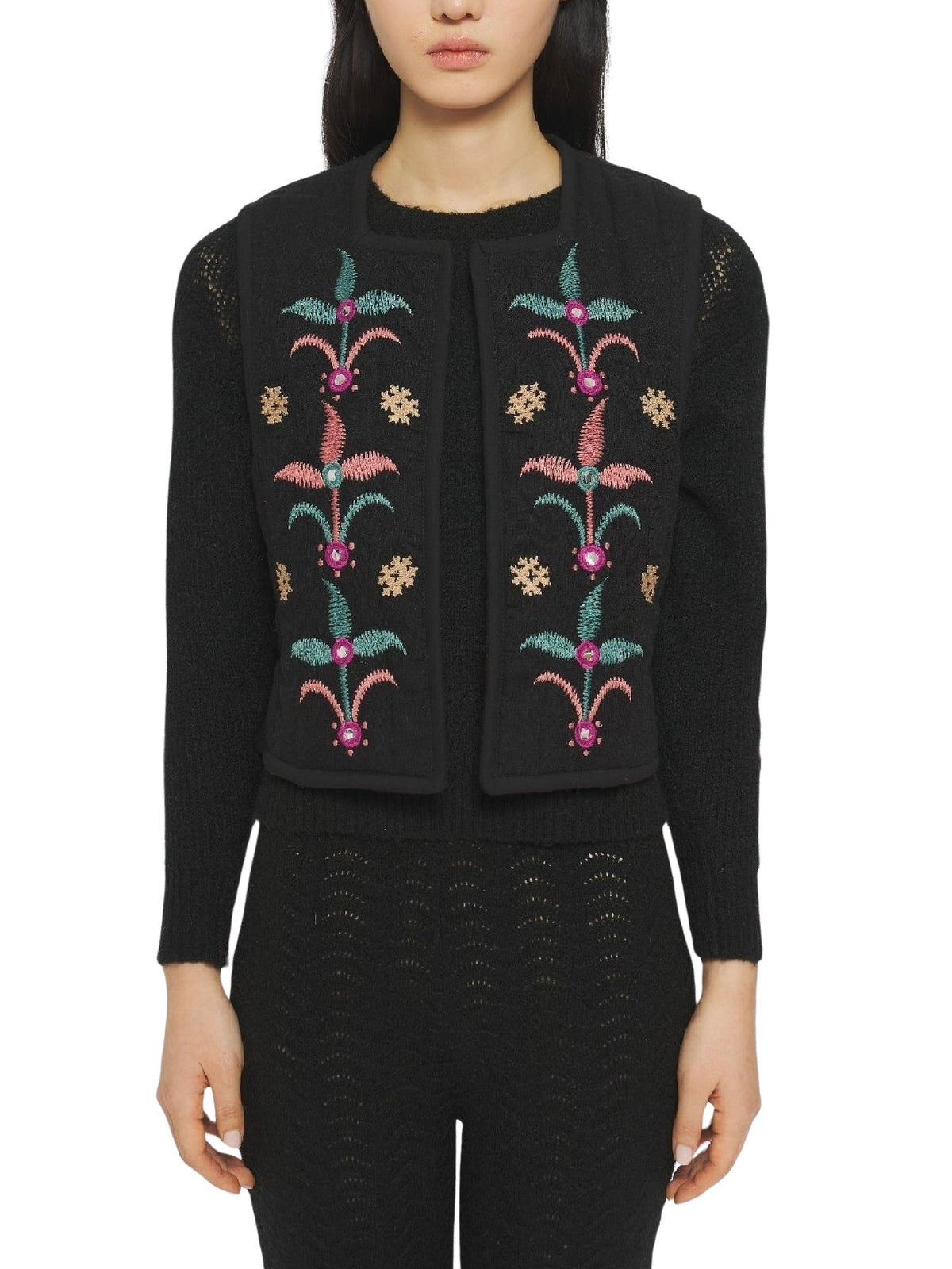 Gilet brodé Rafi - Black
