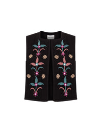 Gilet brodé Rafi - Black