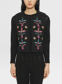 Gilet brodé Rafi - Black