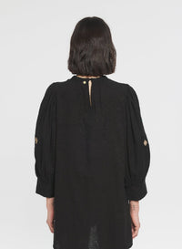 Robe courte brodée Rafi - Black