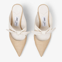 Mules Rali 75 en raphia et cuir - Latte & Natural