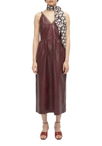 Rankin midi dress in leather - Burgundy