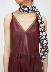 Rankin midi dress in leather - Burgundy