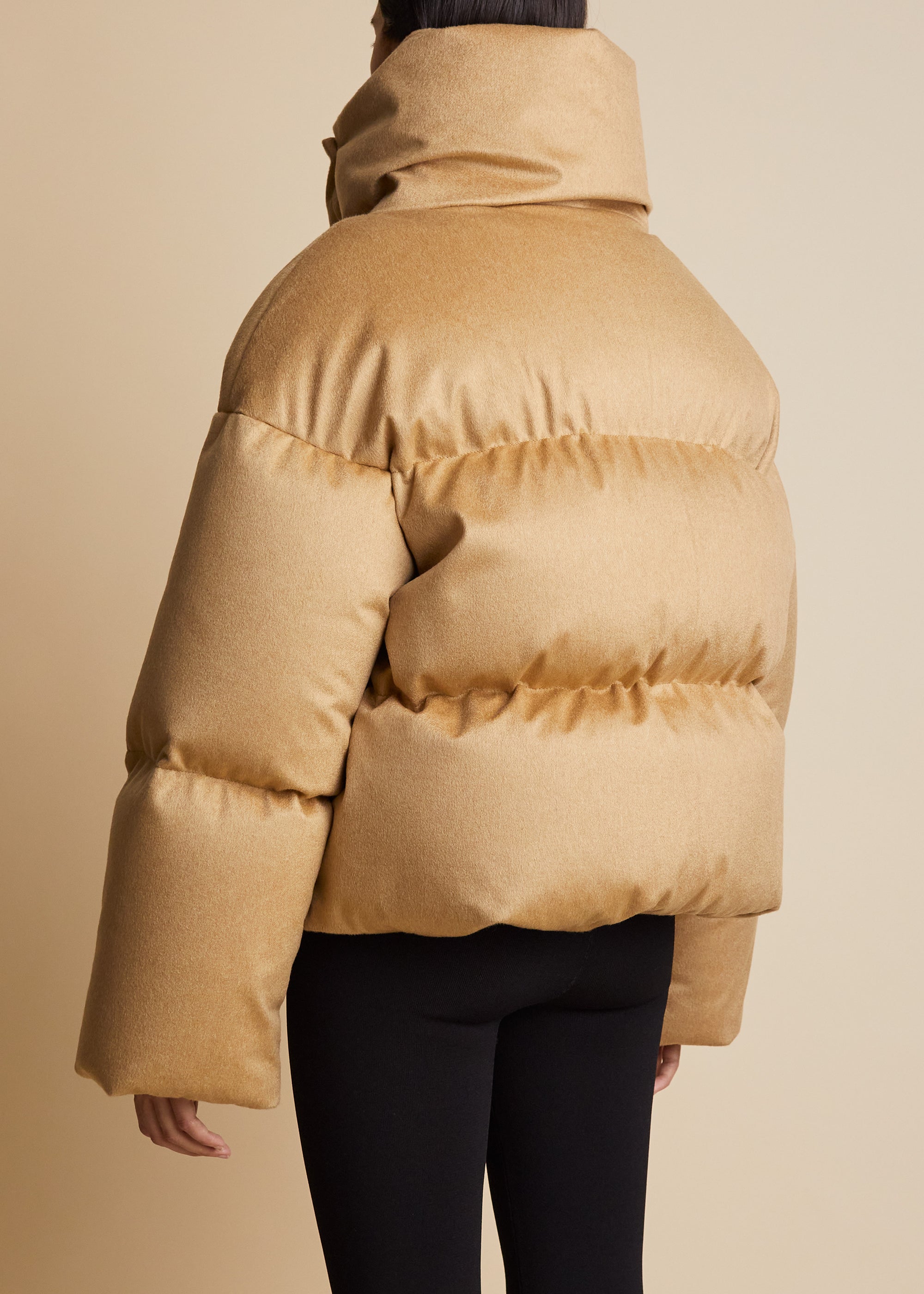 Raphael puffer jacket in cashmere - Caramel