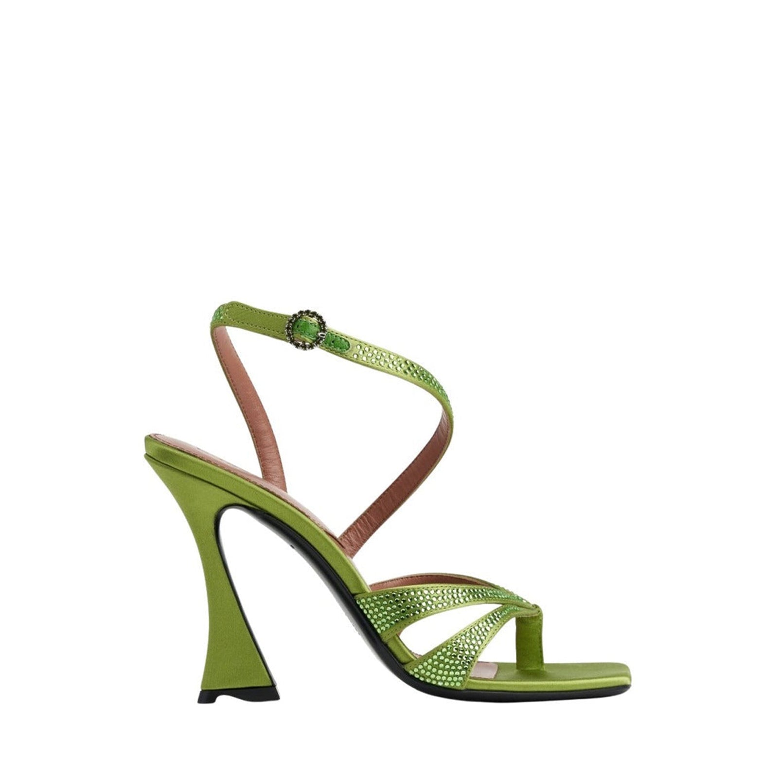 Raya 100 sandals - Crystal green satin