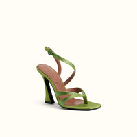 Raya 100 sandals - Crystal green satin