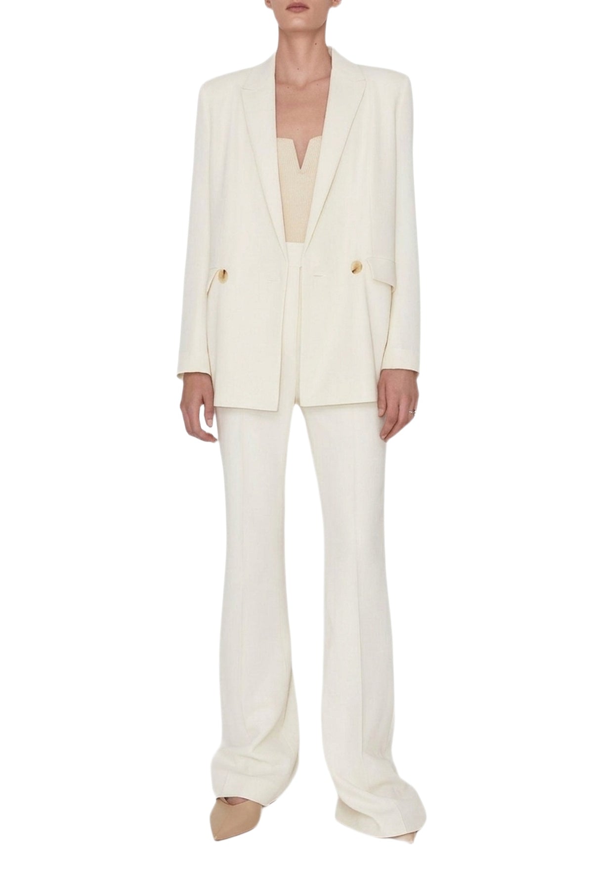 Blazer Spinal en laine - Off White & Silver