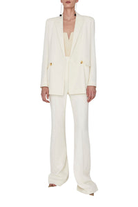 Veste blazer Spinal en laine - Off White with Silver