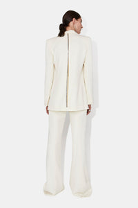 Veste blazer Spinal en laine - Off White with Silver