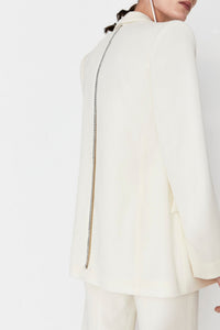 Blazer Spinal en laine - Off White & Silver