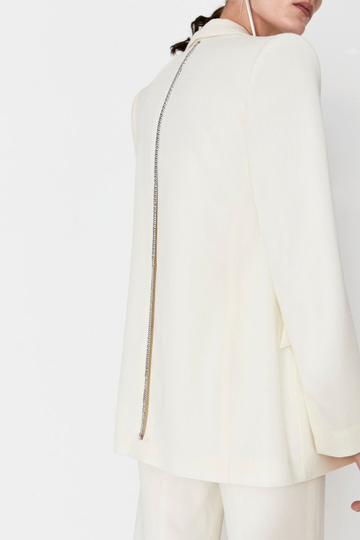 Blazer Spinal en laine - Off White & Silver