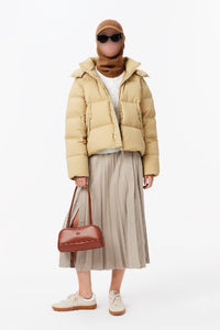 Cagoule côtelée à visière en laine - Cookie
