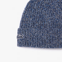 Ribbed carded wool hat - Marine Neps