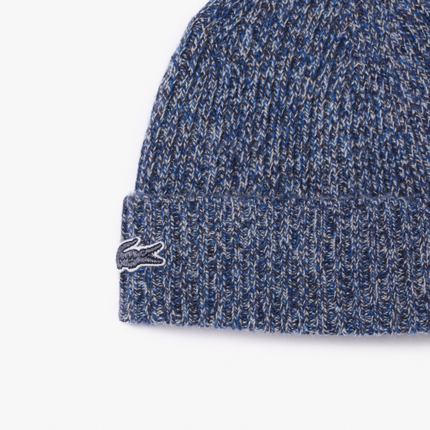 Ribbed carded wool hat - Marine Neps