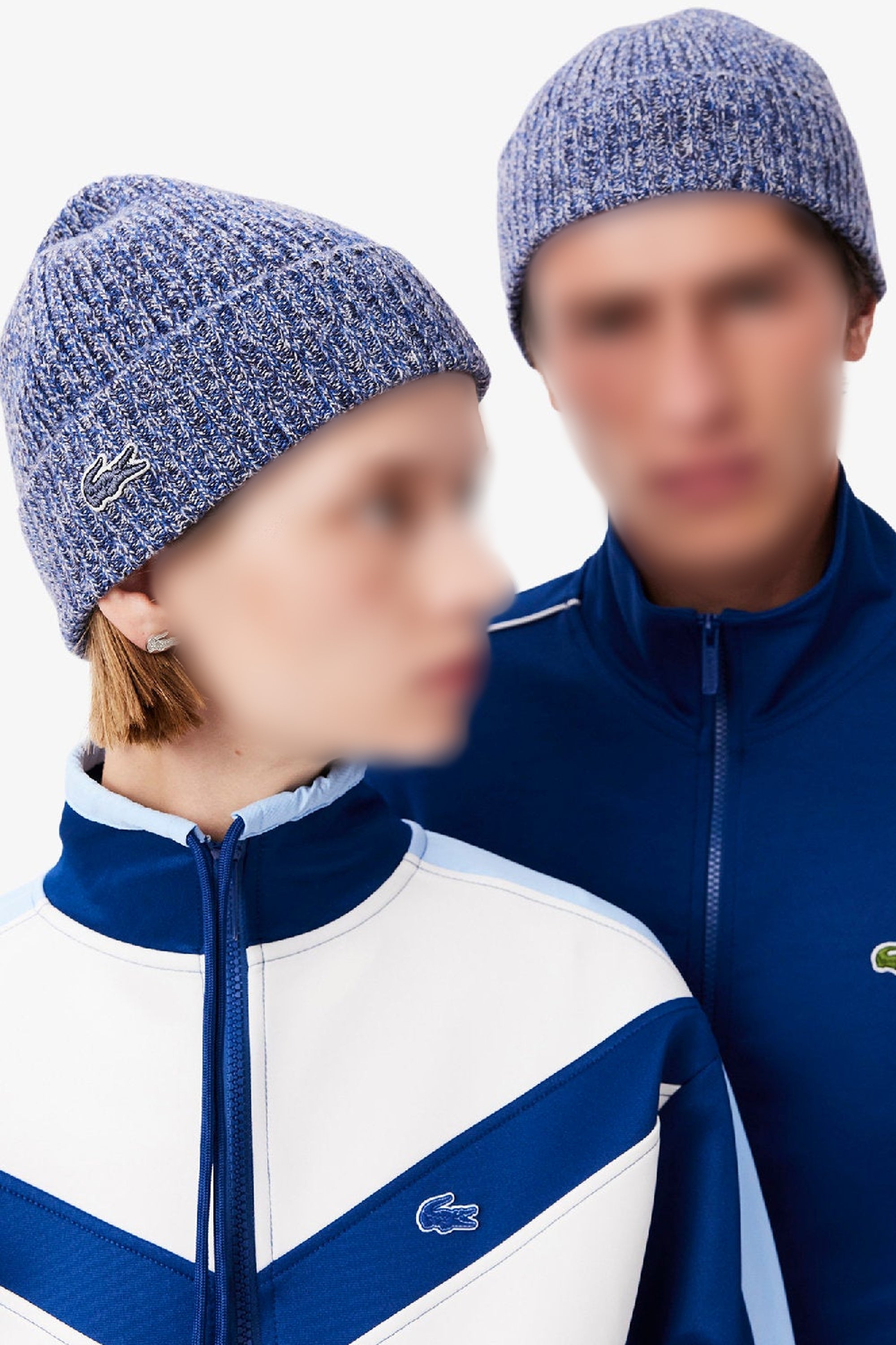 Ribbed carded wool hat - Marine Neps